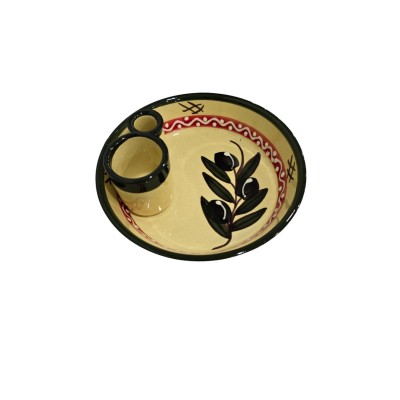 Aceitunero palillero 16x7cm (ancho x alto) - Olivas verde y rojo