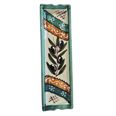 Posa cuchara rectangular 8x27.5 - Olivas verde y rojo