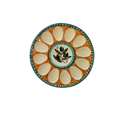 Plato huevos decoración 25x2 (ancho x alto) - Olivas verde y marrón