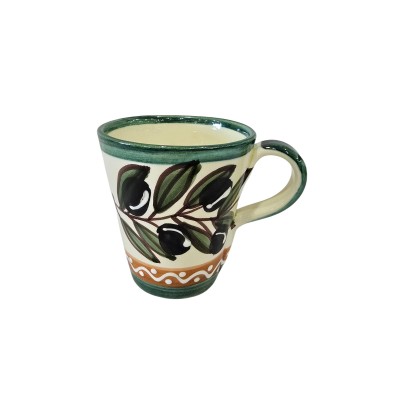Taza con asa 10x11 (ancho x alto) - Olivas verde y marrón