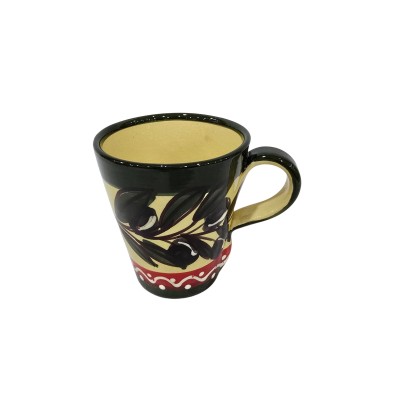 Taza con asa 10x11 (ancho x alto) - Olivas verde y rojo
