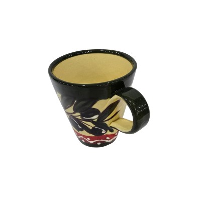 Taza con asa 10x11 (ancho x alto) - Olivas verde y rojo